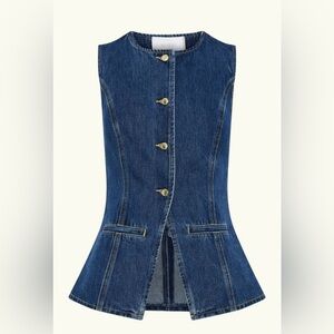 Denim Button Up Top - Dark Blue Abel Top